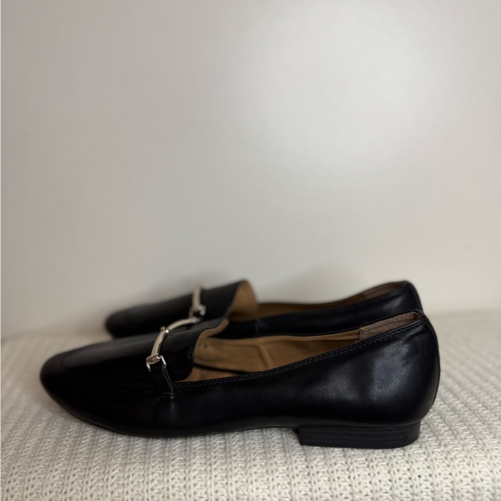 Rachel Zoe Black Faux Leather Slip-On Loafers with silver  Bit Detail size 9.5 - Picture 6 of 12